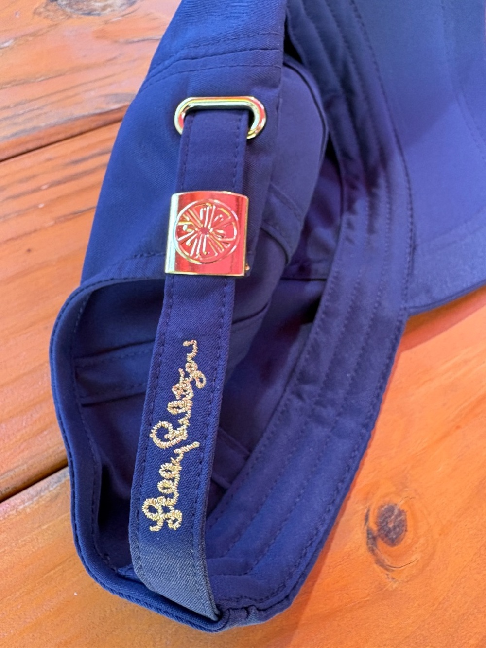 Lilly Pulitzer Run Around Cap Hat Blue Adjustable with Gold Branding - Picture 2 of 9